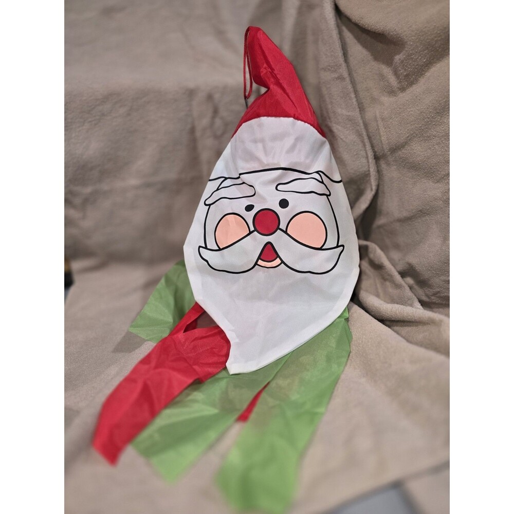NCE Shaking Santa Action Windsock Says Ho Ho Ho Merry Christmas Glows 1991